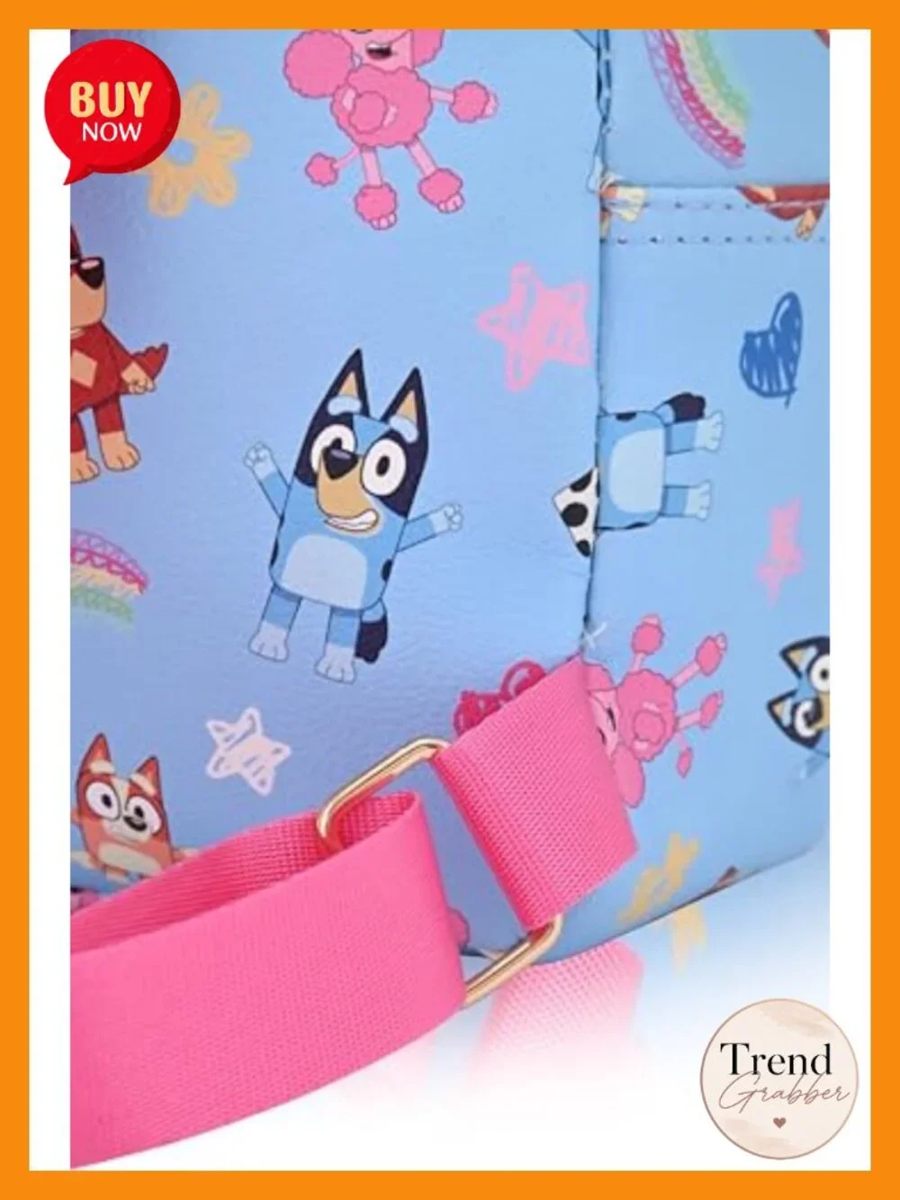 Officially Licensed Bluey Mini Backpack PU Leather Adjustable Straps Cute Purse